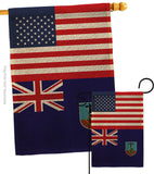 Montserrat US Friendship - Nationality Flags of the World Vertical Impressions Decorative Flags HG140456 Made In USA