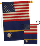 Nauru US Friendship - Nationality Flags of the World Vertical Impressions Decorative Flags HG140460 Made In USA