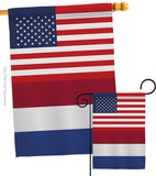 Netherlands US Friendship - Nationality Flags of the World Vertical Impressions Decorative Flags HG140463 Made In USA
