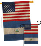 Nicaragua US Friendship - Nationality Flags of the World Vertical Impressions Decorative Flags HG140466 Made In USA