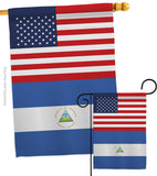 Nicaragua US Friendship - Nationality Flags of the World Vertical Impressions Decorative Flags HG140466 Made In USA