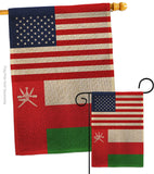 Oman US Friendship - Nationality Flags of the World Vertical Impressions Decorative Flags HG140474 Made In USA