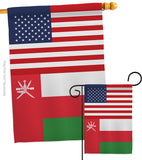 Oman US Friendship - Nationality Flags of the World Vertical Impressions Decorative Flags HG140474 Made In USA