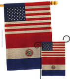 Paraguay US Friendship - Nationality Flags of the World Vertical Impressions Decorative Flags HG140482 Made In USA