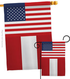 Peru US Friendship - Nationality Flags of the World Vertical Impressions Decorative Flags HG140483 Made In USA