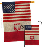 Poland w/Eagle US Friendship - Nationality Flags of the World Vertical Impressions Decorative Flags HG140487 Made In USA