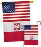 Poland w/Eagle US Friendship - Nationality Flags of the World Vertical Impressions Decorative Flags HG140487 Made In USA