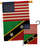 Saint Kitts & Nevis US Friendship - Nationality Flags of the World Vertical Impressions Decorative Flags HG140495 Made In USA