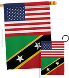 Saint Kitts & Nevis US Friendship - Nationality Flags of the World Vertical Impressions Decorative Flags HG140495 Made In USA