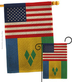 Saint Vincent US Friendship - Nationality Flags of the World Vertical Impressions Decorative Flags HG140497 Made In USA