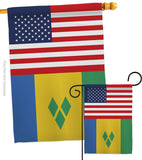 Saint Vincent US Friendship - Nationality Flags of the World Vertical Impressions Decorative Flags HG140497 Made In USA