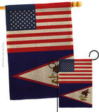 Samoa - American US Friendship - Nationality Flags of the World Vertical Impressions Decorative Flags HG140498 Made In USA