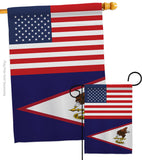 Samoa - American US Friendship - Nationality Flags of the World Vertical Impressions Decorative Flags HG140498 Made In USA