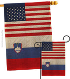 Slovenia US Friendship - Nationality Flags of the World Vertical Impressions Decorative Flags HG140648 Made In USA