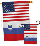 Slovenia US Friendship - Nationality Flags of the World Vertical Impressions Decorative Flags HG140648 Made In USA