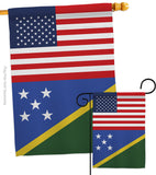 Solomon Islands US Friendship - Nationality Flags of the World Vertical Impressions Decorative Flags HG140649 Made In USA
