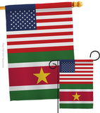 Suriname US Friendship - Nationality Flags of the World Vertical Impressions Decorative Flags HG140656 Made In USA