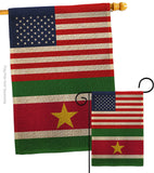 Suriname US Friendship - Nationality Flags of the World Vertical Impressions Decorative Flags HG140656 Made In USA