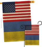 Ukraine US Friendship - Nationality Flags of the World Vertical Impressions Decorative Flags HG140676 Made In USA