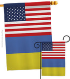 Ukraine US Friendship - Nationality Flags of the World Vertical Impressions Decorative Flags HG140676 Made In USA