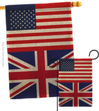 United Kingdom US Friendship - Nationality Flags of the World Vertical Impressions Decorative Flags HG140678 Made In USA