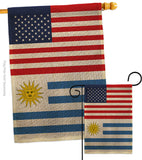 Uruguay US Friendship - Nationality Flags of the World Vertical Impressions Decorative Flags HG140680 Made In USA