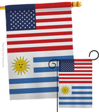 Uruguay US Friendship - Nationality Flags of the World Vertical Impressions Decorative Flags HG140680 Made In USA