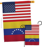 Venezuela US Friendship - Nationality Flags of the World Vertical Impressions Decorative Flags HG140686 Made In USA