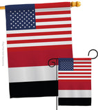 Yemen US Friendship - Nationality Flags of the World Vertical Impressions Decorative Flags HG140692 Made In USA