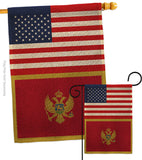 Montenegro US Friendship - Nationality Flags of the World Vertical Impressions Decorative Flags HG140697 Made In USA