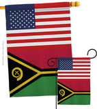 Vanuatu US Friendship - Nationality Flags of the World Vertical Impressions Decorative Flags HG140882 Made In USA