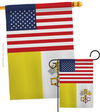 Vatican City US Friendship - Nationality Flags of the World Vertical Impressions Decorative Flags HG140883 Made In USA