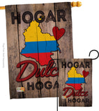 Country Colombia Hogar Dulce Hogar - Nationality Flags of the World Vertical Impressions Decorative Flags HG191164 Made In USA