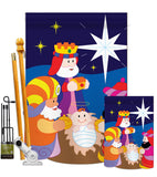 Three Kings - Nativity Winter Vertical Applique Decorative Flags HG114067