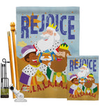 Fa La La Rejoice - Nativity Winter Vertical Impressions Decorative Flags HG114130 Made In USA