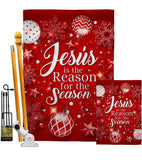 Jesus is the Reason - Nativity Winter Vertical Impressions Decorative Flags HG114222 Made In USA