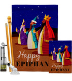 Celebrate Epiphany - Nativity Winter Vertical Impressions Decorative Flags HG114241 Made In USA