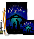 Birth Of Christ - Nativity Winter Vertical Impressions Decorative Flags HG114250 Made In USA