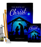 Birth Of Christ - Nativity Winter Vertical Impressions Decorative Flags HG114250 Made In USA