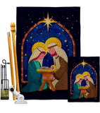 Birth Of Jesus - Nativity Winter Vertical Impressions Decorative Flags HG137358 Made In USA