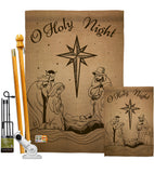 Holy Night - Nativity Winter Vertical Impressions Decorative Flags HG191078 Made In USA