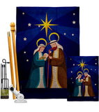 Birth Of King - Nativity Winter Vertical Impressions Decorative Flags HG192710 Made In USA