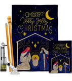 Merry Nativity Family - Nativity Winter Vertical Impressions Decorative Flags HG192712 Made In USA