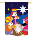 Three Kings - Nativity Winter Vertical Applique Decorative Flags HG114067