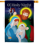 O' Holy Night - Nativity Winter Vertical Impressions Decorative Flags HG114077 Imported