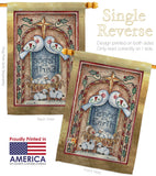 Peace on Earth Doves & Nativity - Nativity Winter Vertical Impressions Decorative Flags HG114125 Made In USA