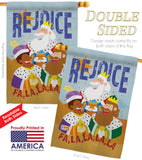 Fa La La Rejoice - Nativity Winter Vertical Impressions Decorative Flags HG114130 Made In USA