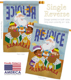 Fa La La Rejoice - Nativity Winter Vertical Impressions Decorative Flags HG114130 Made In USA