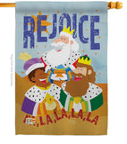 Fa La La Rejoice - Nativity Winter Vertical Impressions Decorative Flags HG114130 Made In USA