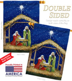 Nativity of Jesus - Nativity Winter Vertical Impressions Decorative Flags HG114214 Made In USA